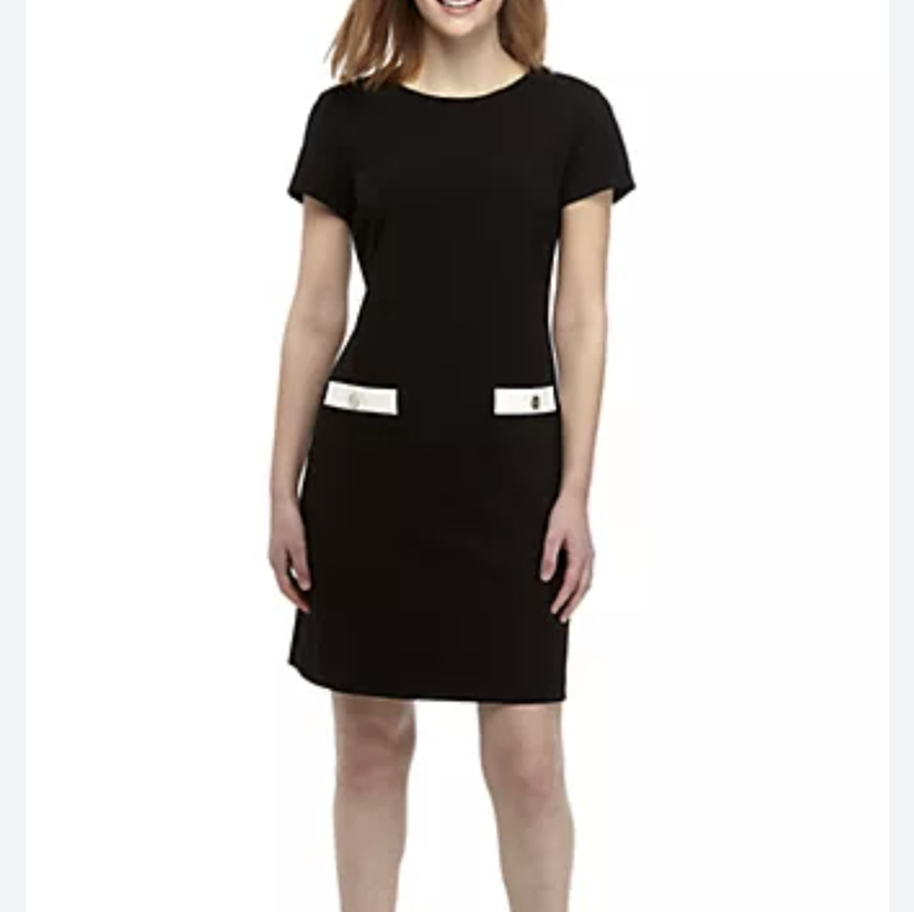 Tommy Hilfiger Short Sleeve Crepe Pocket Detail Dress 10